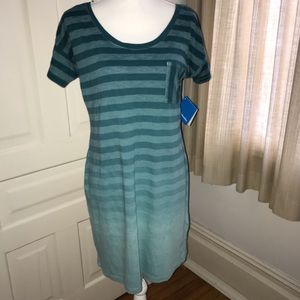 Striped, ombré short sleeve dress